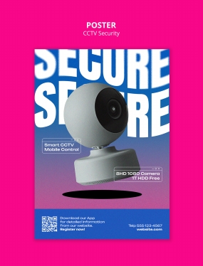 监控摄像头产品招贴海报设计